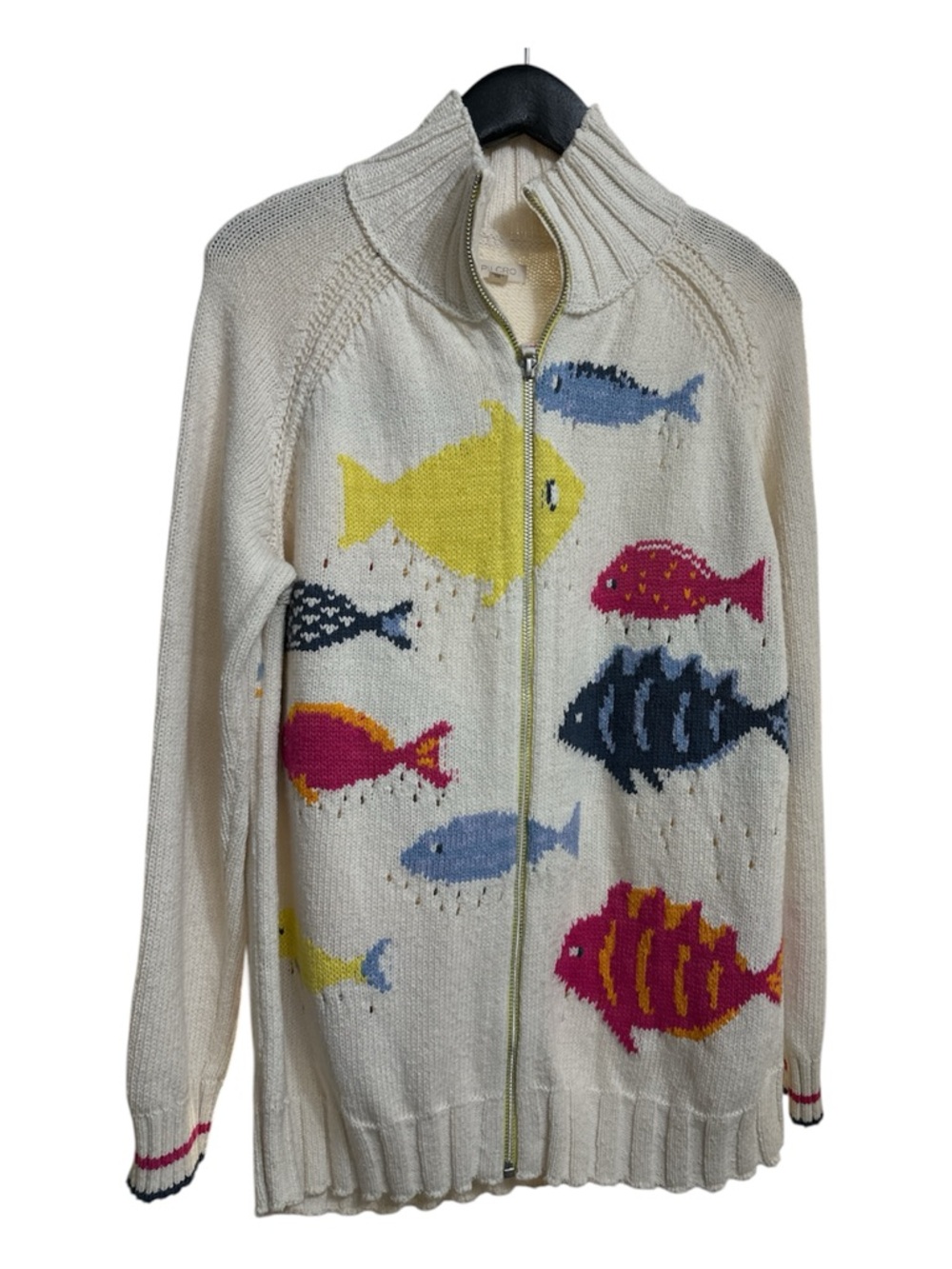 Pilcro Anthropologie Fish Icon Zip Up Sweater Size S NWT - Picture 5 of 9